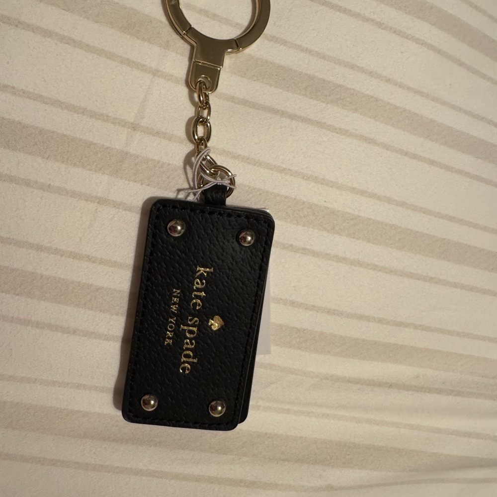 Kate Spade Black Leather Phone Charm